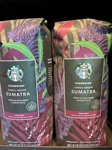 Starbucks Pair 1Lb SUMATRA Dark Roast Whole Bean BestBy April 2026 FreeShp - Picture 1 of 2