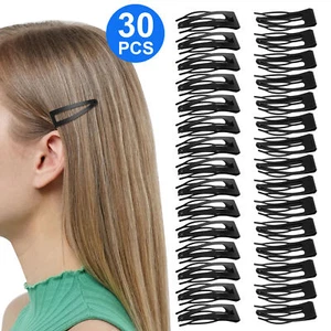30Pcs Black Snap Hair Clip Metal Hair Barrettes Hair Accessories for Women Girls - Picture 1 of 6
