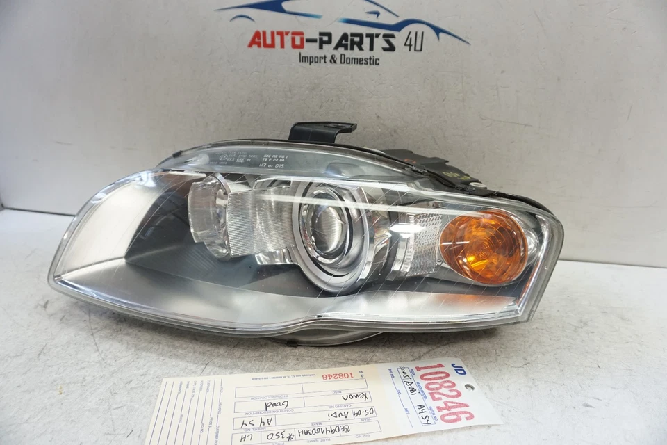 2005 2009 AUDI A4 S4 LEFT DRIVER XENON HEADLIGHT OEM JD108246 2006 2007 - Image 1 of 4