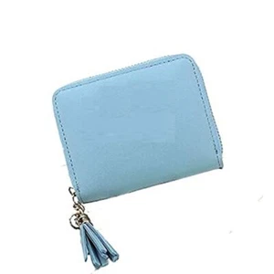 Fancy Small Credit Card & Coins Holder Wallet For Girls Color Matte Blue - Picture 1 of 5