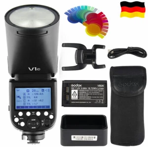 Godox V1-C TTL HSS Blitz 1/8000s Li-Ionen Rundblitzgerät mit Akku für Canon Kame - Bild 1 von 9