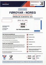 Football TICKET PRINTED AT HOME FEROE FAROE ISLANDS NORGE NORWAY 2019 Føroyar