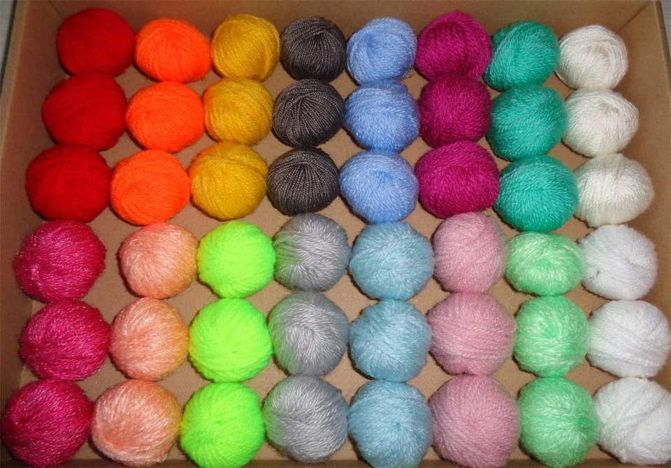 Woll-Paket mit 48  Knäuel Wolle  in bunten Farben .,..--.--..,,.Neu! - Bild 1 von 1