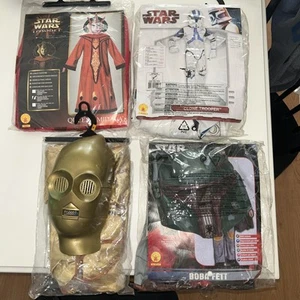 RUBIE’s Star Wars Y Costume LOT OF 4w Clone Trooper & Amidala no mask BOBA C3-PO - Picture 1 of 17