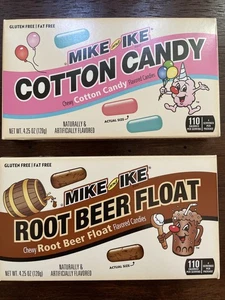 Mike and Ike Cotton Candy Chewy & Root Beer Candy 4.25 OZ Boxes - Picture 1 of 3