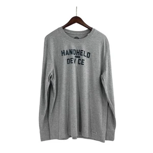 Neu mit Etikett Life Is Good Medium langärmliges Crusher-T-Shirt für Herren grau "Handgerät" - Bild 1 von 7