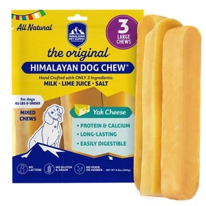 Himalayan Dog Chew Original Yak Cheese Dog Chew, 3 XL/Large Sticks, 3.3 oz, G... - Picture 1 of 9