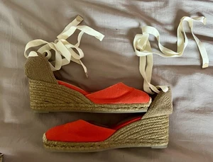 Espadrill Woven Wedge Heel Sandals Size 40 - Picture 1 of 9