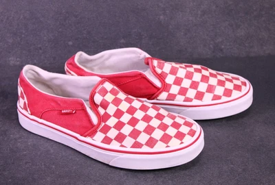 Vans Classic Slip-On Sneaker Skaterschuhe Checkerboard Gr. 38,5 rot weiß BC1861 - Bild 1 von 4