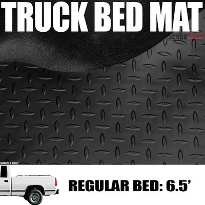 Black Rubber Diamond Pattern Truck Bed Mat For 88-00 Chevy/GMC C10 Ck C/K 6.5 Ft — 第 1/4 张图片