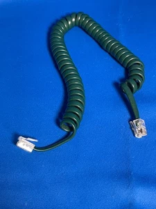 Used Green Western Electric Handset Phone Cord Curly Coil - Picture 1 of 3