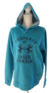 Sudadera con capucha azul grande Under Armour para mujer con logotipo de propiedad de cuerno - Imagen 1 de 9