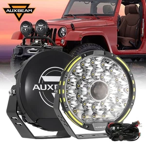 AUXBEAM 2X 9" inch 360 Pro LED Work Light Driving Fog Lamp Spot Pods+Black Cover - Picture 1 of 12