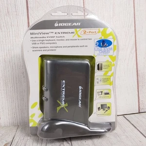 NEW - IOGEAR MiniView Extreme 2-Port USB & PS/2 KVM Switch W/ Computer Cables - Picture 1 of 10