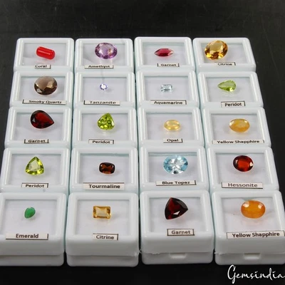 20 Pcs Estate Genuine Semi Precious Loose Mix Cut Multi Gemstones Lot Collection - Image 1 of 4