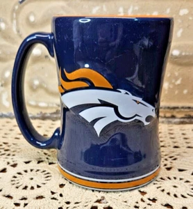 2011 NFL Denver Broncos Embossed Logo Mug Ceramic Dark Blue White & Orange - Picture 1 of 8
