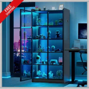 Display Cabinet with Acrylic Glass Door 5 Tier Collectibles Toy Organizers Rack - Picture 1 of 9