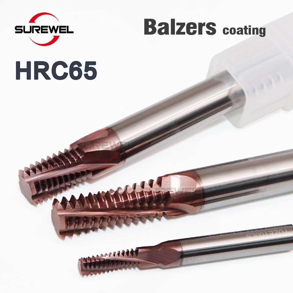  Carbide Thread End Mill Milling Cutter M3 M5 M6 M8 M10 Treading Tools for Steel - Image 1 of 4