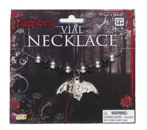 VAMPIRE BLOOD VIAL NECKLACE ADULT HALLOWEEN COSTUME ACCESSORY GOTHIC JEWELRY - Picture 1 of 1