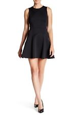 Theory Mini Tillora Mod Knit Fit & Flare Dress Work Size 2 In Black