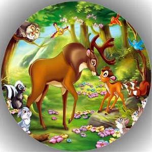 Ostia per torta compleanno festa immagine torta cialda fondente Bambi P7 - Foto 1 di 1