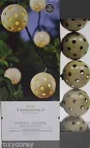 Threshold 10 Plastic Globe Cover String Lights Indoor/Outdoor Green Wire NIB - Picture 1 of 1