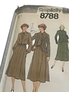 '78 Simplicity 8788 Vestido y Blazer Forrado Damas Traje Chaqueta Talla 12 SIN CORTAR FUERA DE STOCK - Imagen 1 de 6