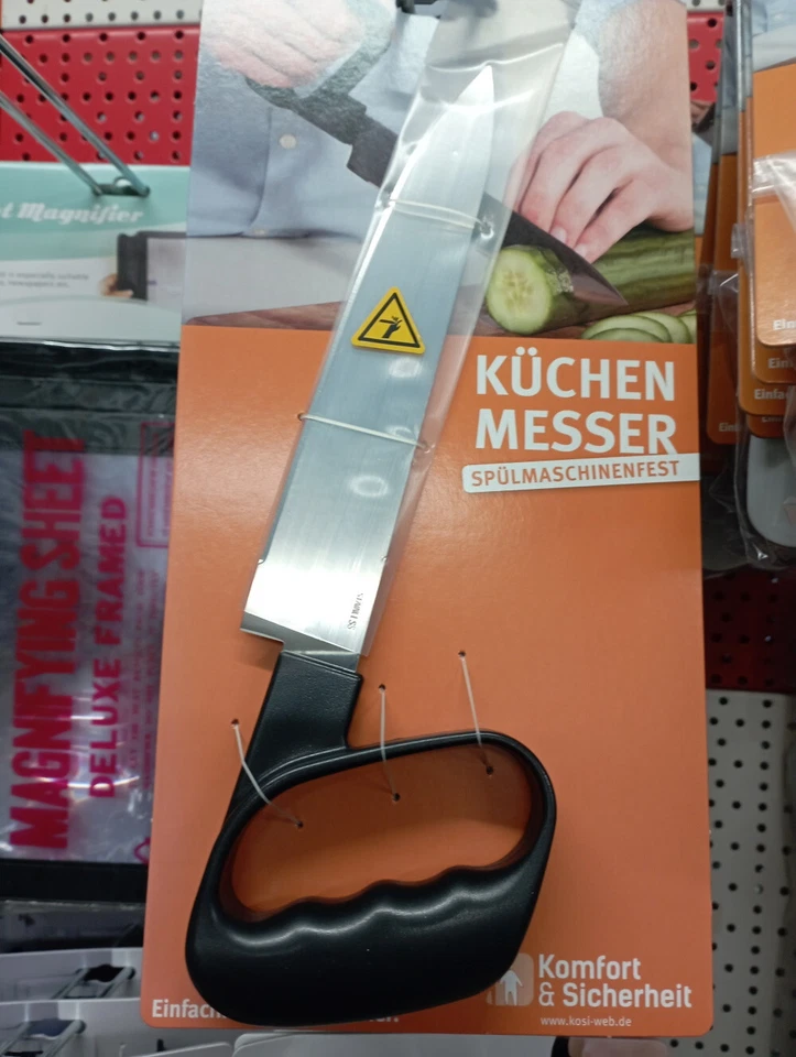 HSI Küchenmesser mit Rundgriff ergonomisch kraftsparend Senioren Fleischmesser
