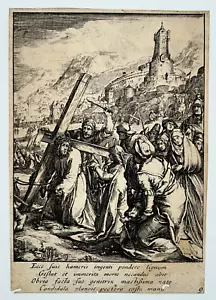 Christ Portant la Croix GRAVURE Nicolas Cochin HENDRICK GOLTZIUS XVII° - Picture 1 of 2