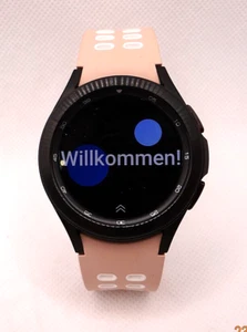 Samsung Galaxy Watch4 Classic 42mm LTE eSIM weiß-rose-farbenes Silikonarmband - Zdjęcie 1 z 6