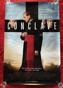 Original CONCLAVE Pope Movie Double Sided 27x40 Poster Fiennes Lithgow Tucci - Bild 1 von 10
