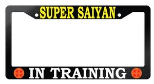 Glossy Black License Frame Super Saiyan In Training Auto Dragon Ball Z 4 - Picture 1 of 1