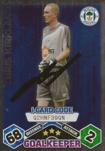 CHRIS KIRKLAND* SIGNED WIGAN 2009/2010 MATCH ATTAX TRADING CARD+COA