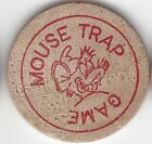 Mouse Trap Game, Good for One 25¢ Play, Trade Token, Wooden Nickel