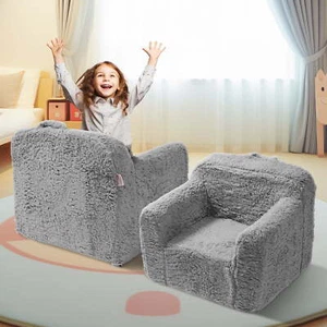 Armchair Sofa with High-density 25D Toddler Chair Sherpa Fabric - Picture 1 of 9