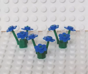 Lego Flowers Blue Lot of 9 flowers with 3 stems - Plants Flowers - New - Picture 1 of 2