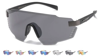 XLoop Rimless Oversized Shield Designer Wrap Around Sunglasses For Biking Sports - Image 1 of 3