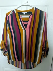 Blusa Dr2 Color Rayas, Top con lengüeta enrollable, Talla M - Imagen 1 de 7