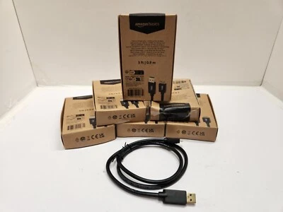 7 Pack USB 3.0 Charger Cable - A-Male to Micro-B - 3 Feet Black - New (bin5) - Image 1 of 4