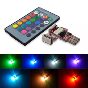 A1 AUTO 2x RGB Multi-Color T10 193 2825 Strobe LED Bulb Dome License Plate Light - Picture 1 of 6