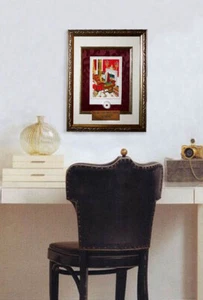 GEORGE W BUSH WHITE HOUSE Christmas Card, Frame, Red Room JFK artifact piece COA - Picture 1 of 6