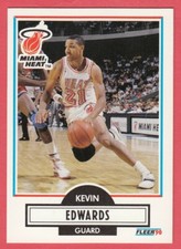 1990 Fleer Basketball # 99 Kevin Edwards -- Miami Heat -- Box 737