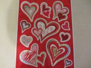 VALENTINE'S DAY WINDOW CLINGS INDOOR DECORATIONS SHINY HEARTS 11 PCS - Picture 1 of 1