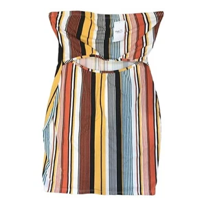 Rue21 L Bodycon Short Black Orange White Yellow Blue Polyester Spandex - Picture 1 of 10