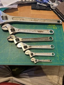 6 Pc J.H.WILLIAMS & CO. Adjustable Wrench 4”,6",8",10",12",18”DROP FORGED IN USA - Imagen 1 de 10