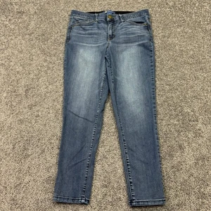 Democracy Jeans Donna 12 Blu Cropped Skinny Elasticizzato Ab Solution Lavaggio Medio - Foto 1 di 7