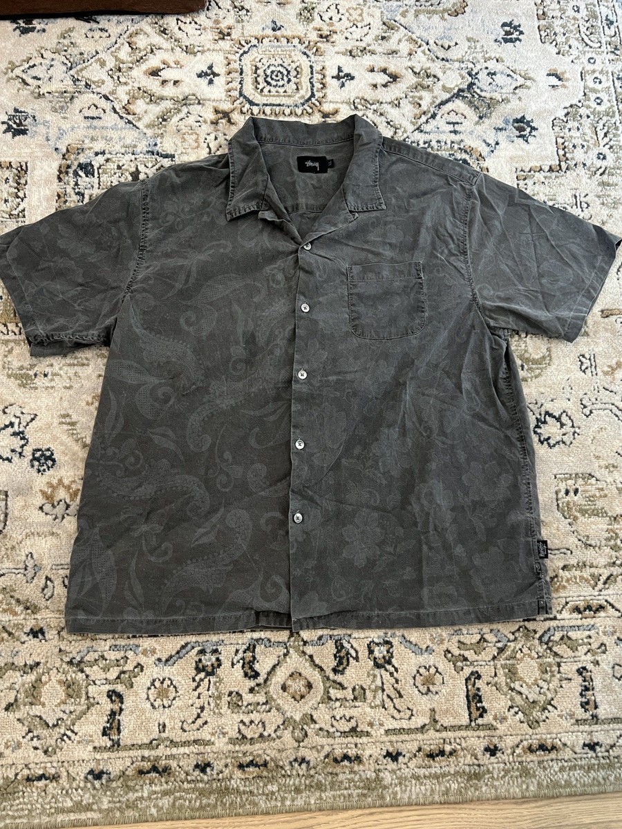 トップス STUSSY Hawaiian shirt black Stussy Mens Hawaiian Pattern Shirt – Extra Butter
