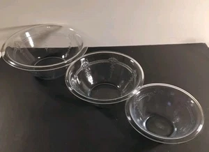Vintage Blue Sapphire Glass Mixing Bowl Set Fire King Rolled Edge Set Of 3 - Picture 1 of 15