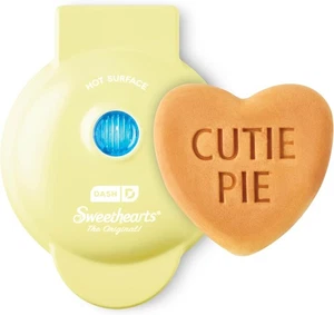 DASH Mini Heart Waffle Maker - 4" Heart-Shaped Waffles, Nonstick, Yellow, Perfec - Picture 1 of 3