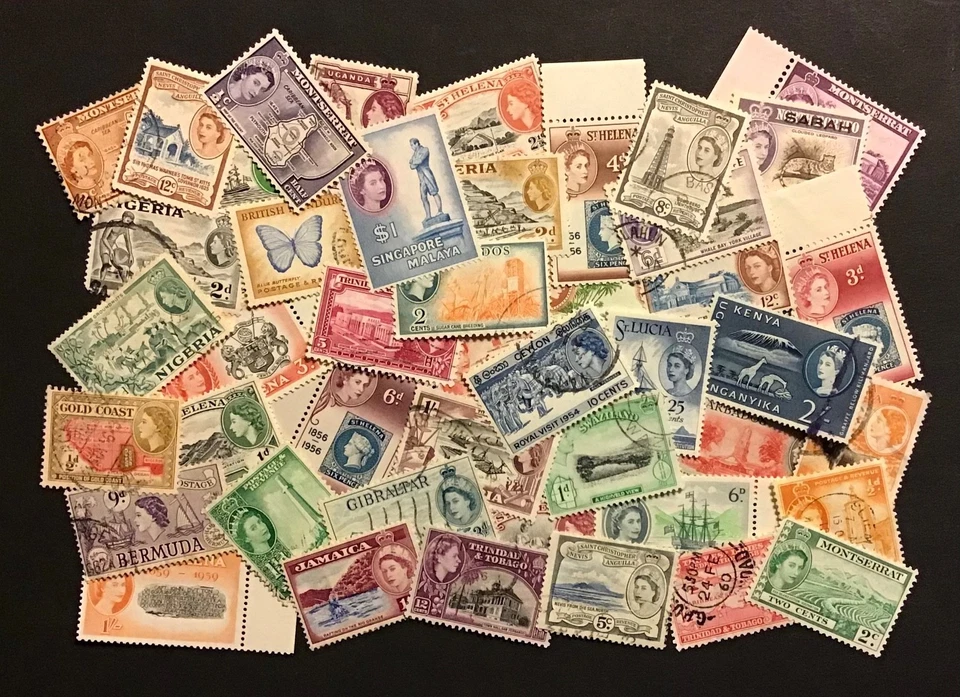 COMMONWEALTH buena colección de primeros números pictóricos QEII M+U (40+) Foto 1 de 1